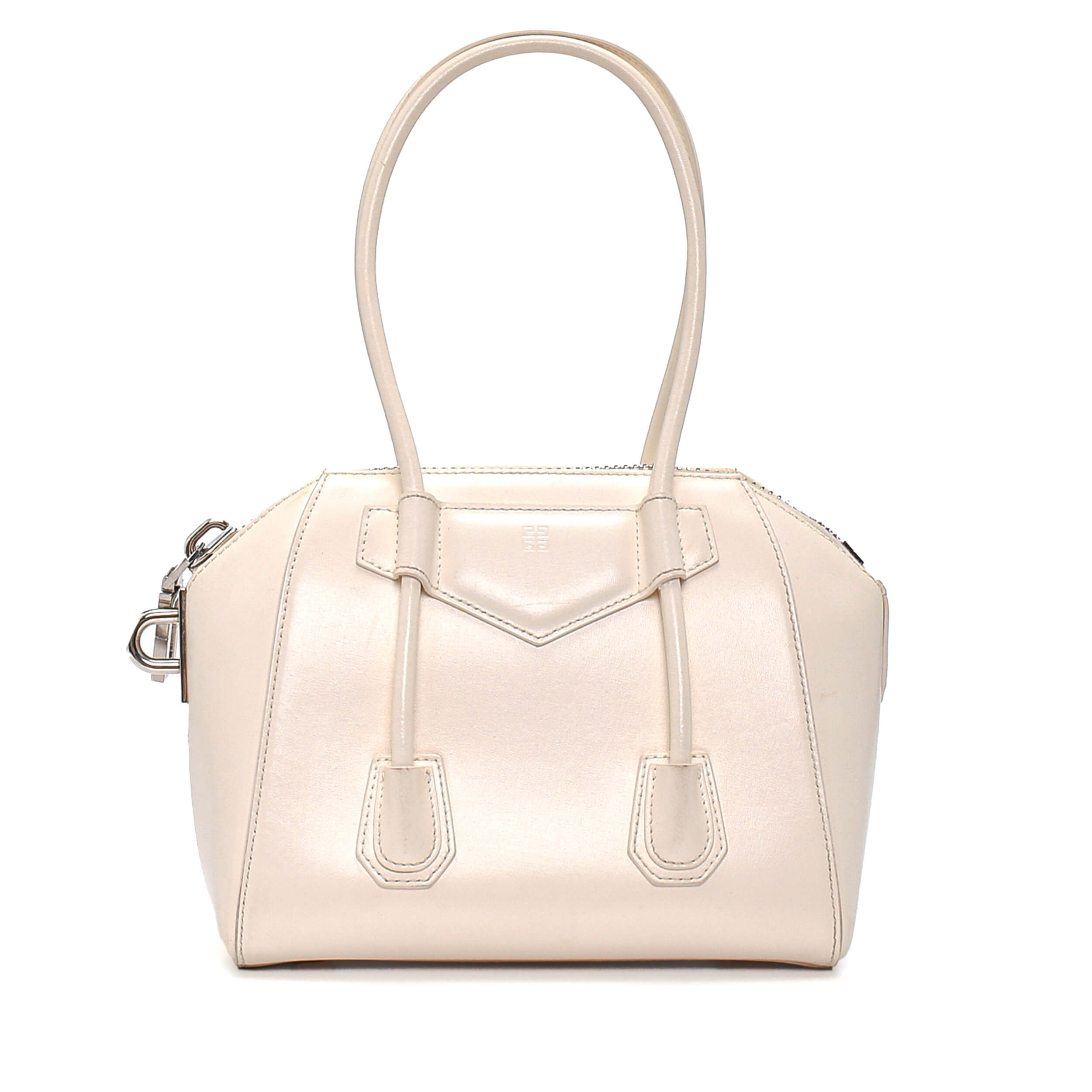Givenchy - White Smooth Leather Nano Antigona Bag